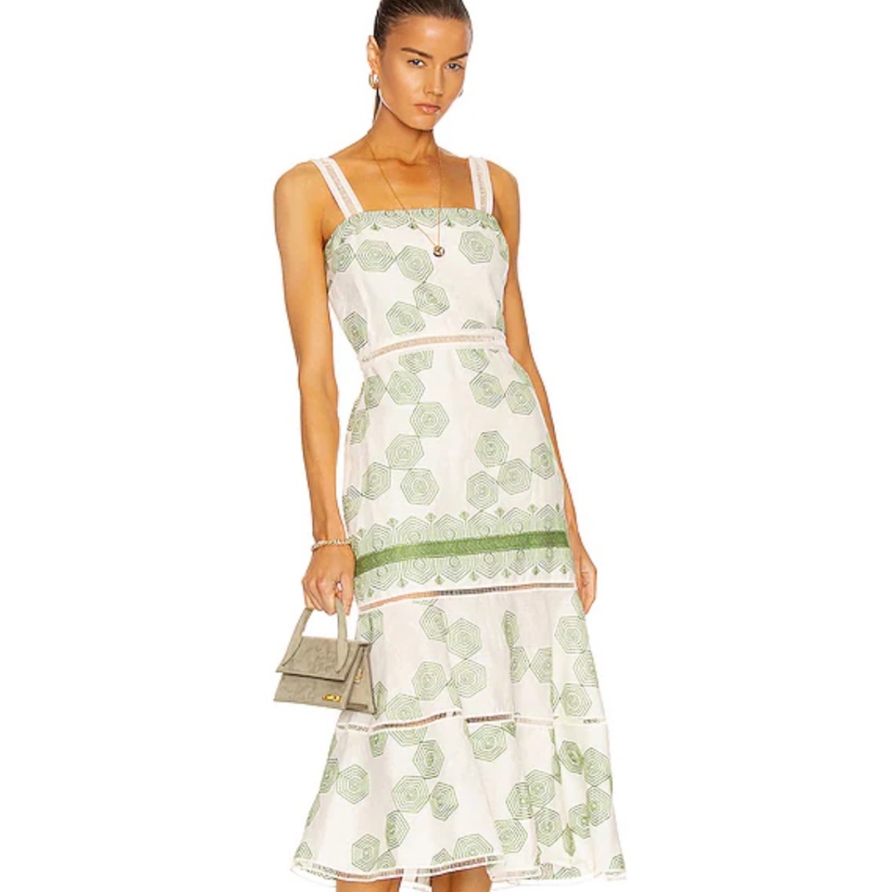 Alexis Delanna Dress size XS in green embroidery